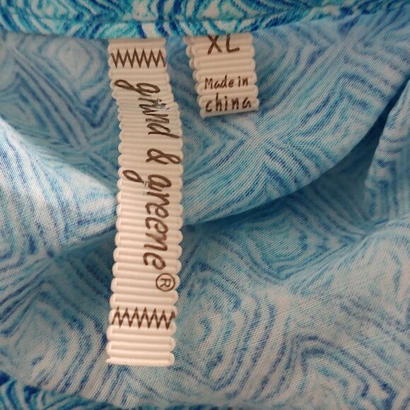 Grind & Greene  blue beachy high low tunic 3 button  front   Sz XL - Picture 6 of 6